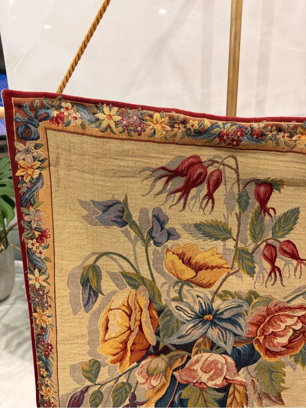 Floral Tapestry Wall Hanging in Multi-Color